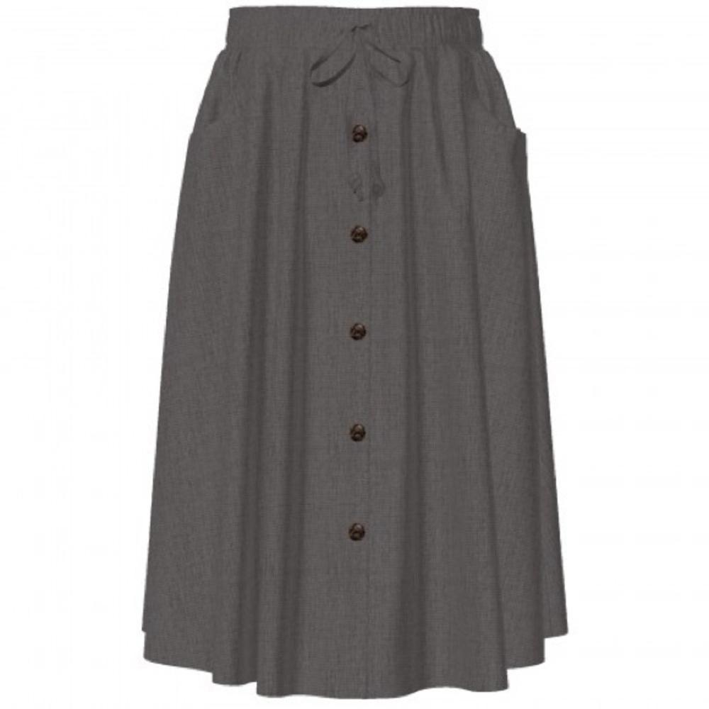 LuLaRoe Marsha Gray Chambray Midi Skirt